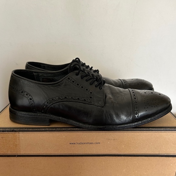 Pre-owned Men’s H by Hudson Black Davern Drum Dye Brogue Derby US 9/UK 8/ EU 42 main image 7